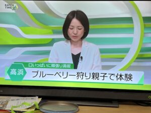 キャッチネットワークでブルーベリー狩り親子体験の様子が放送されました